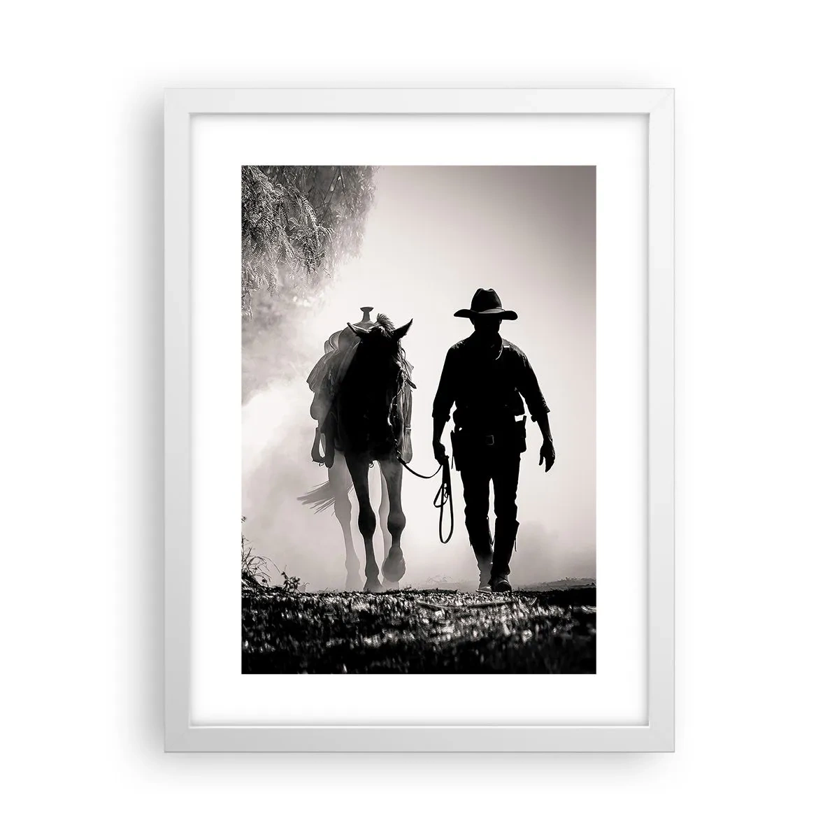 Affiche dans un cadre blanc - Poster - Matinée texane - 30x40 cm