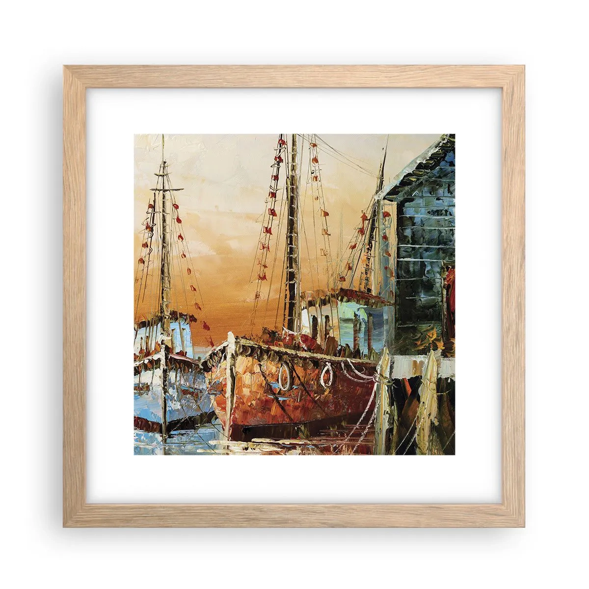 Affiche dans un chêne clair - Poster - Retour tranquille - 30x30 cm