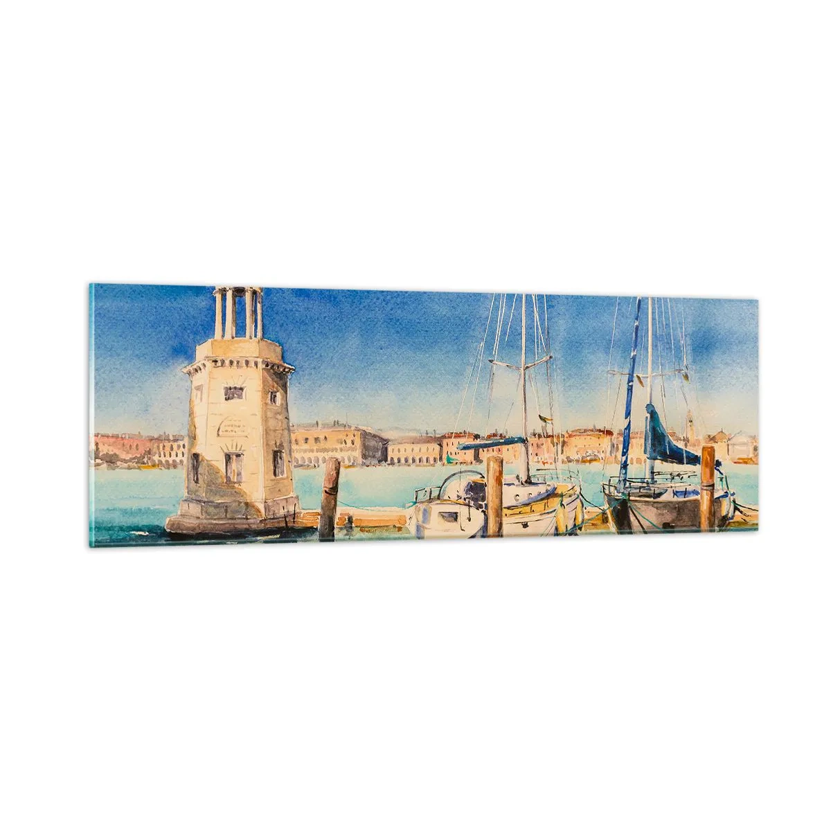 Impression sur verre - Image sur verre - Lagune ensoleillée - 90x30 cm