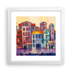 Affiche dans un cadre blanc - Poster - Une ville comme dans un conte de fées - 30x30 cm