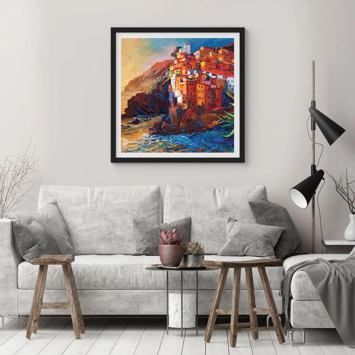 Affiche dans un cadre noir - Poster - Climats italien - 40x40 cm