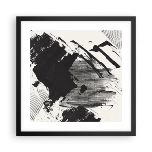 Affiche dans un cadre noir - Poster - Abstraction – expression du noir - 40x40 cm