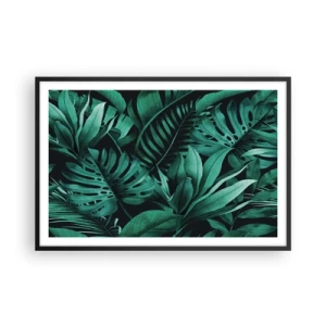 Affiche dans un cadre noir - Poster - Profondeur du vert tropical - 91x61 cm