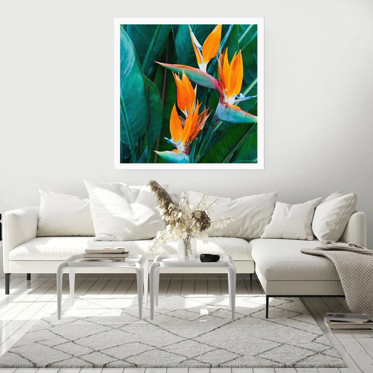 Affiche - Poster - Est-ce une fleur, est-ce un oiseaux? - 60x60 cm