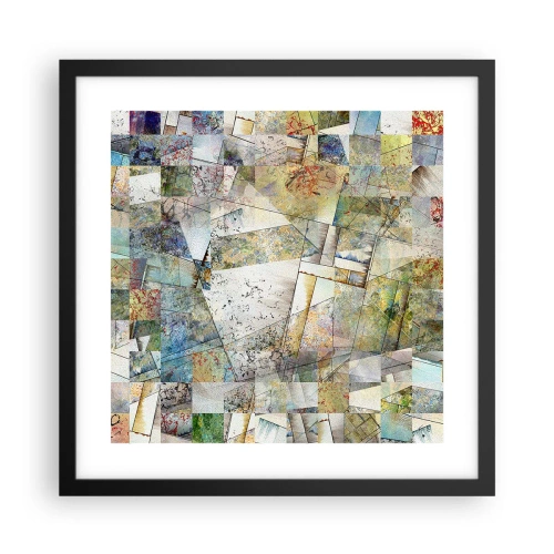 Affiche dans un cadre noir - Poster - Remaniement géométrique - 40x40 cm