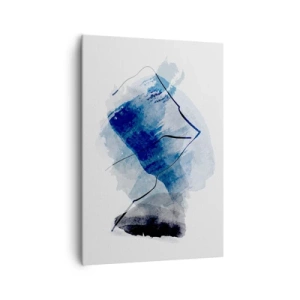 Impression sur toile - Image sur toile - Formes abstraites dans des tons de bleu avec des lignes délicates - 70x100cm - Montagne de glace - Décoration murale moderne pour le salon et la chambre ARTTOR