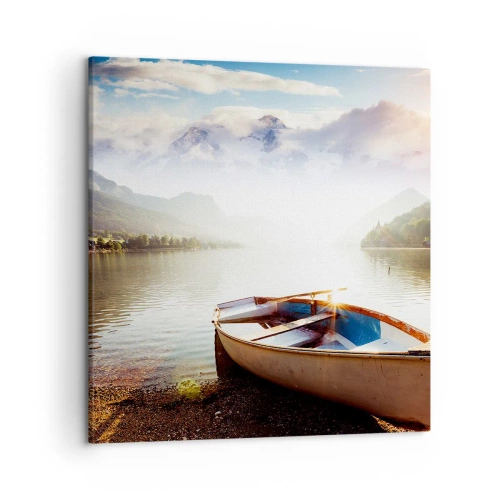 Impression sur toile - Image sur toile - Au bord de la grande et limpide eau - 50x50 cm