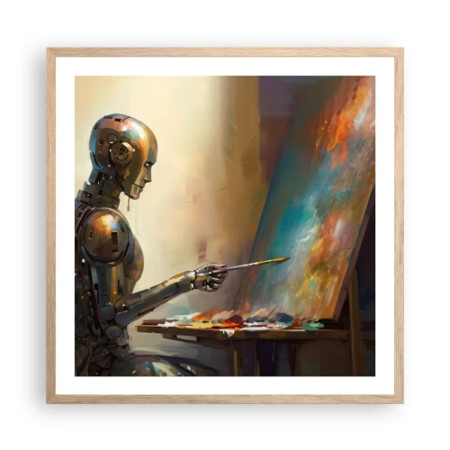 Affiche dans un chêne clair - Poster - L'art du futur - 60x60 cm