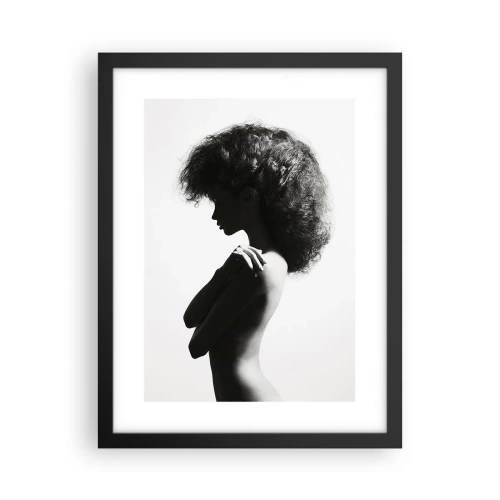 Affiche dans un cadre noir - Poster - Comme une fleur au bout d'une fine tige - 30x40 cm