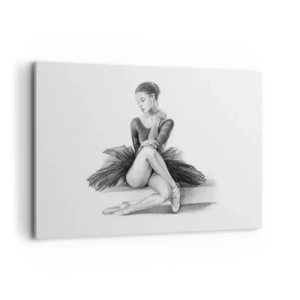 Impression sur toile - Image sur toile - Un croquis d'une ballerine dans un style subtil et classique - 100x70cm - Envoutée par la danse - Décoration murale moderne pour le salon et la chambre ARTTOR