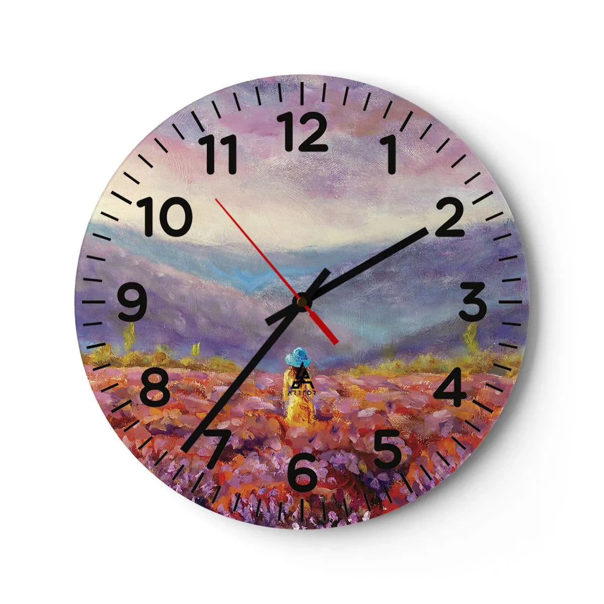 Horloge murale - Pendule murale - Dans un monde lavande - 40x40 cm