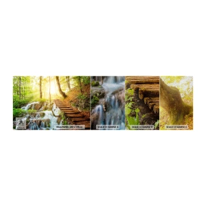 Échantillon de Papier Peint Premium Sand - Une fraîcheur tant désirée - Paysage, Cascade, Forêt - 100x30 cm