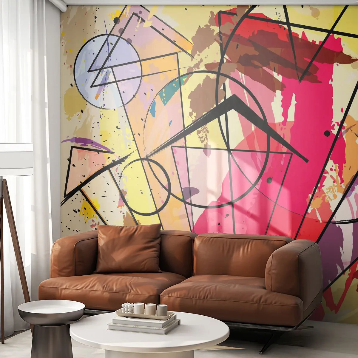 Papier Peint Autocollant Deluxe Sticker - Explosion - Abstraction, Morceau, Graphique - 250x175 cm