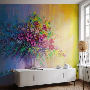 Papier Peint Autocollant Deluxe Sticker - Cadeau d'été de la prairie - Fleurs dans un vase, Morceau, Bouquet de fleurs - 400x280 cm