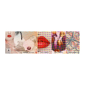 Échantillon De Papier Peint Standard Eco - Héroïne de bande dessinée - Abstraction, Visage de femme, Morceau - 100x30 cm