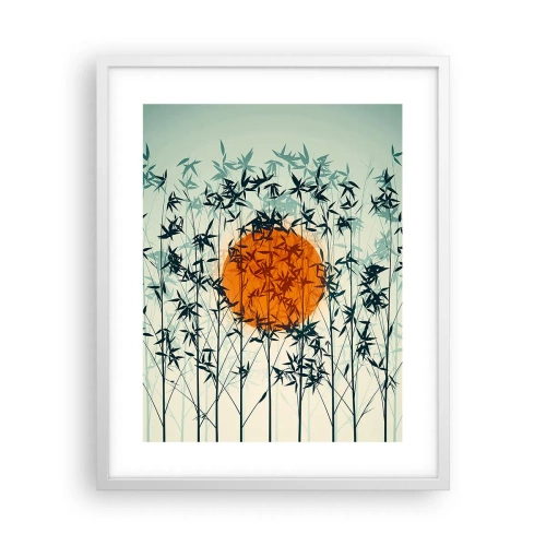 Affiche dans un cadre blanc - Poster - Soleil japonnais - 40x50 cm