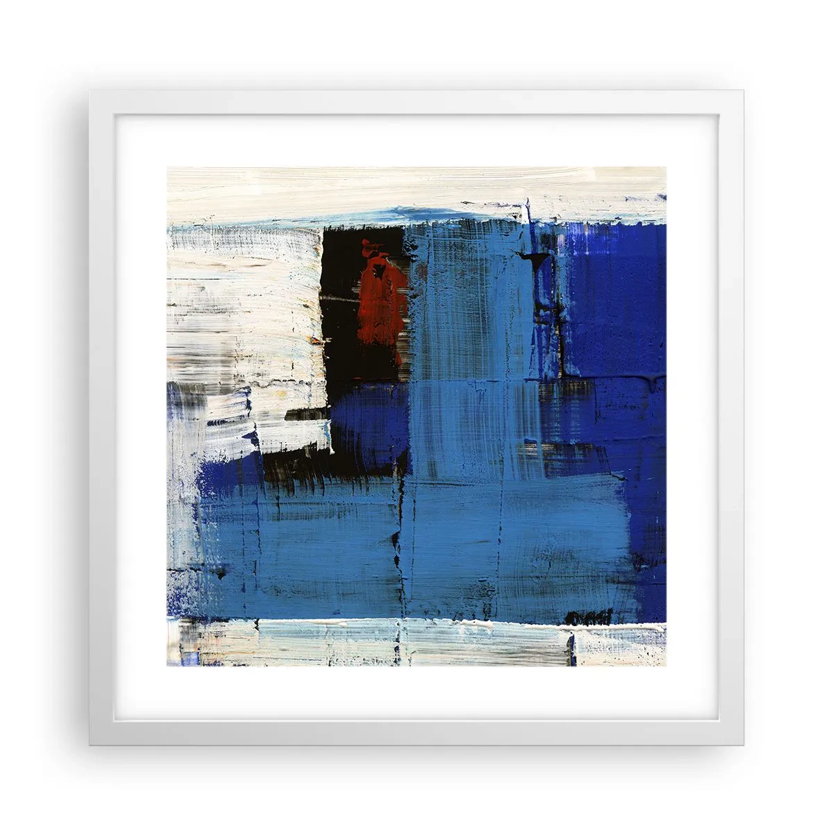 Affiche dans un cadre blanc - Poster - Secret de bleu - 40x40 cm