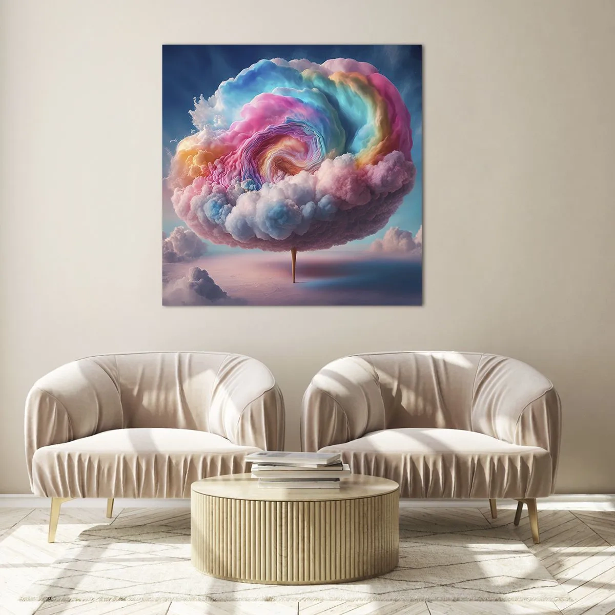 Impression sur verre - Image sur verre - Le rêve d'un parc d'attractions - 60x60 cm