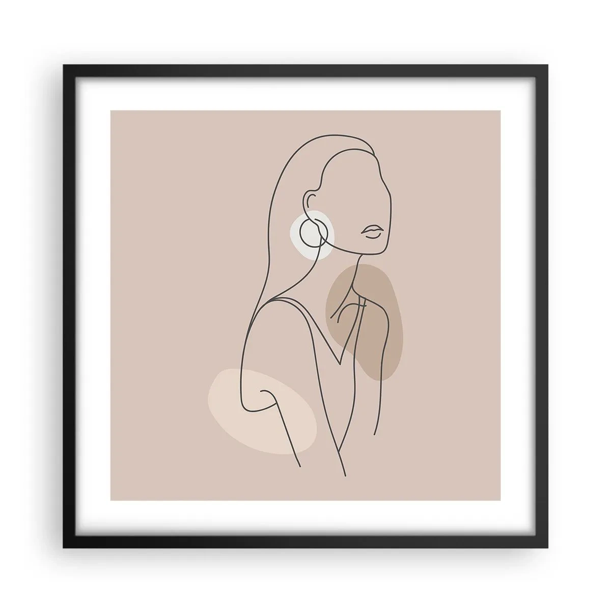 Affiche dans un cadre noir - Poster - Icone féminin - 50x50 cm