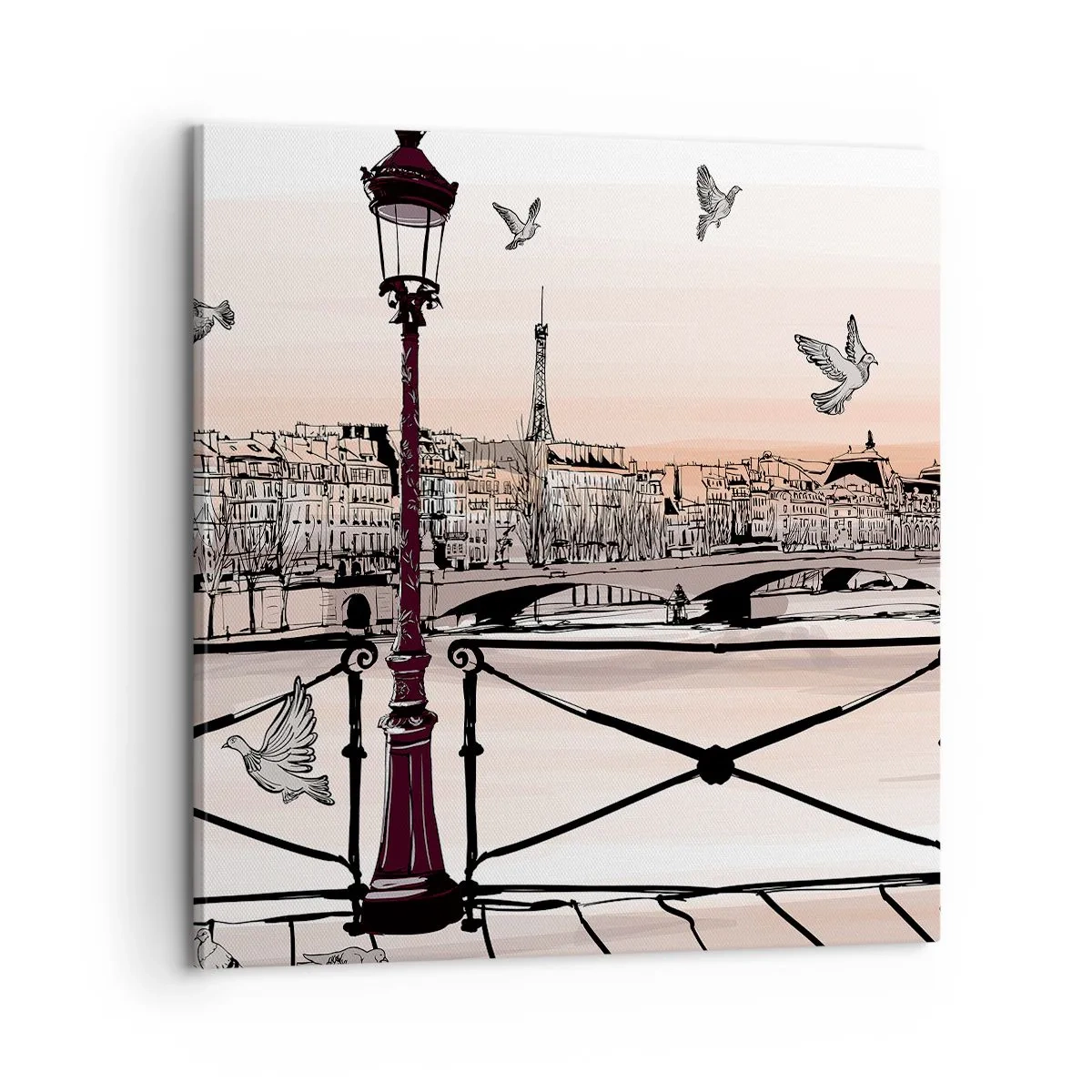 Impression sur toile - Image sur toile - Sur les toits de Paris - 60x60 cm