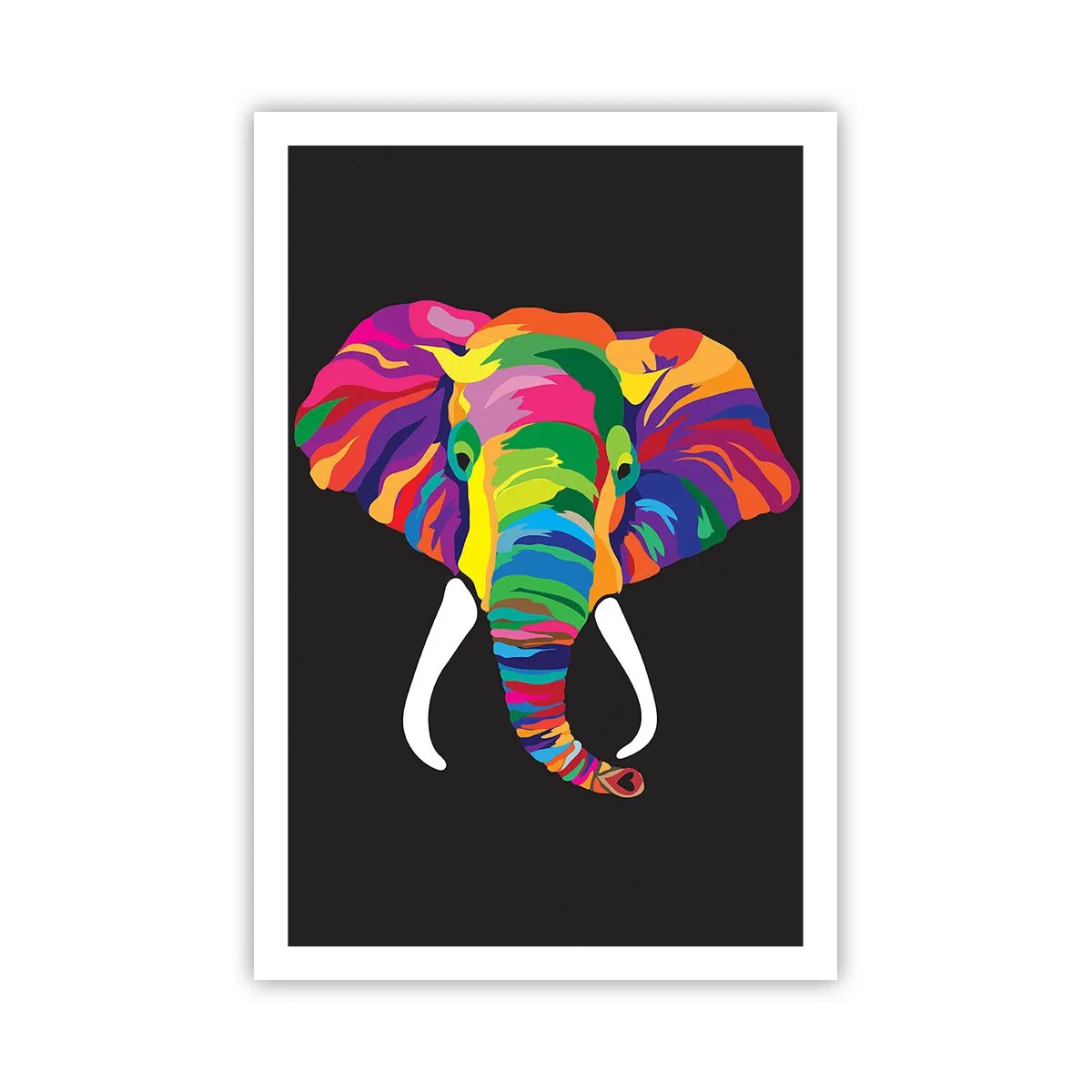 Affiche - Poster - L'éléphant qui aimait se baigner dans un arc-en-ciel - 61x91 cm