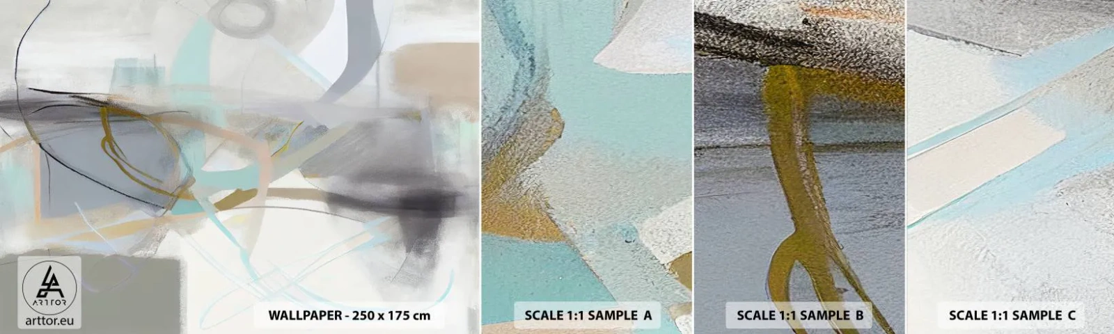 Échantillon De Papier Peint Standard Eco - Abstraction brumeuse - Abstraction, Morceau, Brillant - 100x30 cm