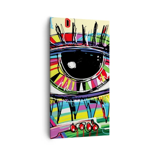 Impression sur toile - Image sur toile - Oeil coloré - âme colorée - 55x100 cm