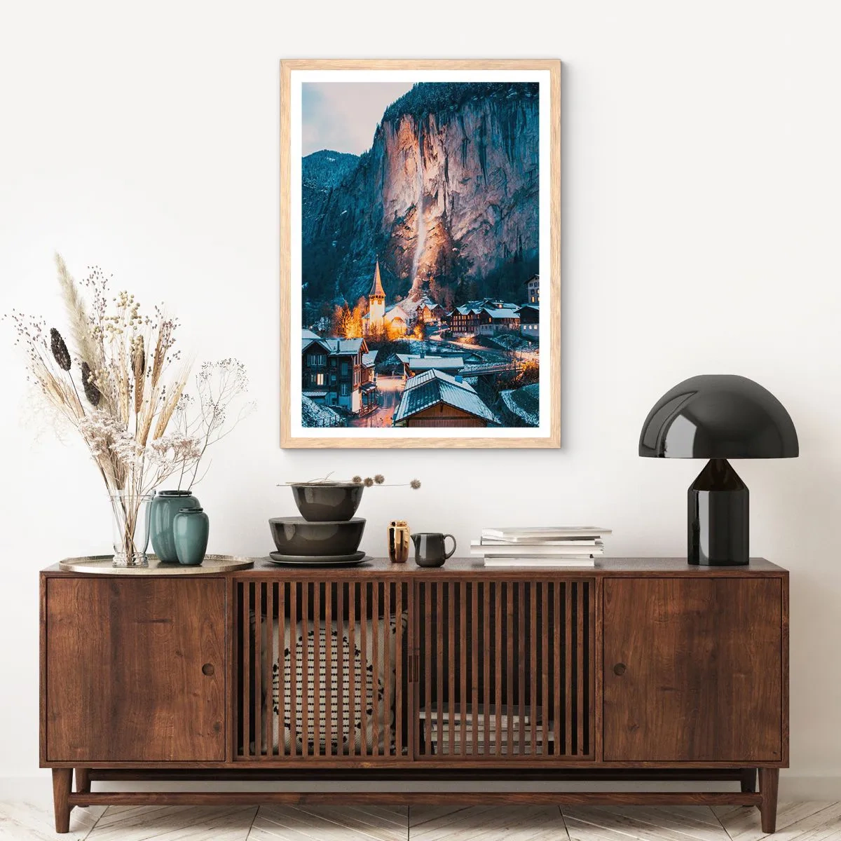 Affiche dans un chêne clair - Poster - Esprit brillant de l'hiver - 40x50 cm