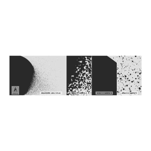 Échantillon De Papier Peint Standard Eco - Mouvement des molécules - Abstraction, Noir et blanc, Graphique - 100x30 cm