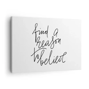 Impression sur toile - Image sur toile - Une citation motivante dans un style minimaliste - 70x50cm - C'est possible - Décoration murale moderne pour le salon et la chambre ARTTOR