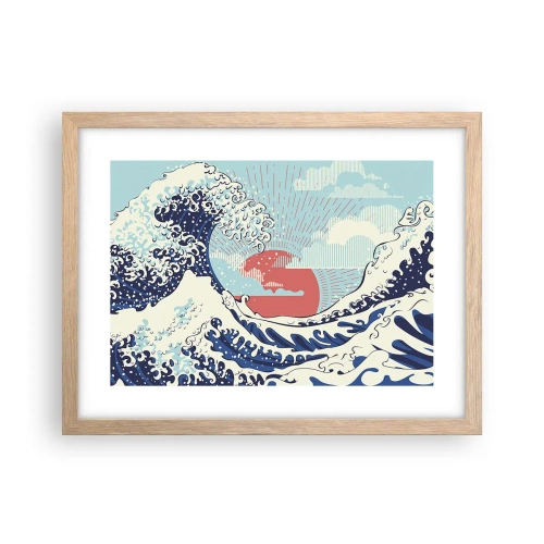 Affiche dans un chêne clair - Poster - D'une inspiration japonnaise - 40x30 cm