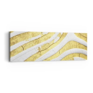 Impression sur toile - Image sur toile - Composition en blanc et or - 90x30 cm