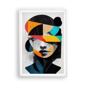 Affiche dans un cadre blanc - Poster - Portrait intérieur multicolore - 70x100 cm