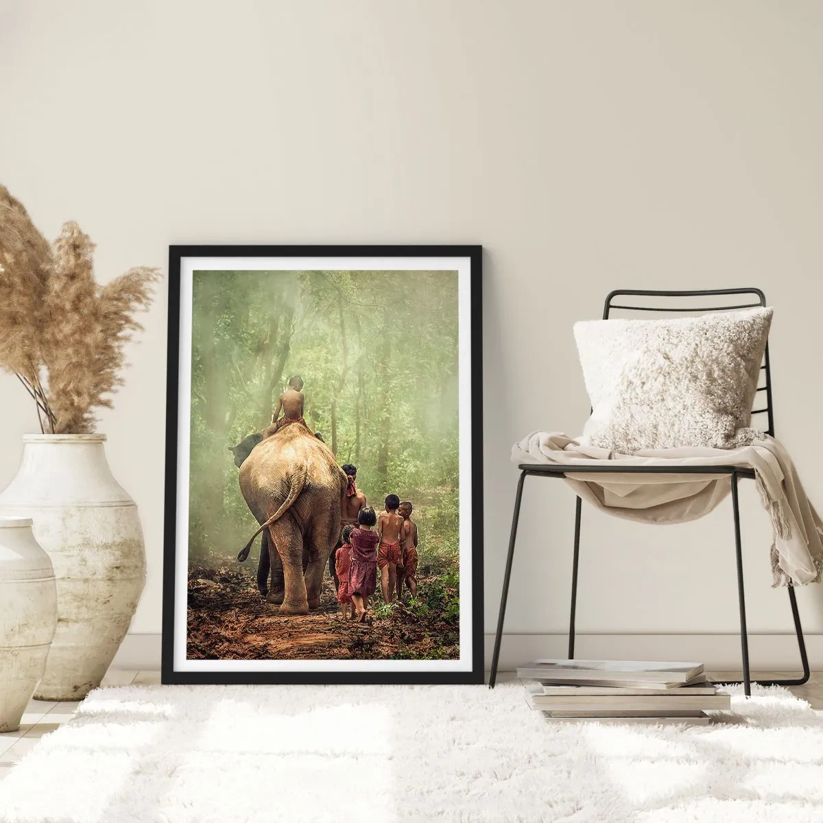 Affiche dans un cadre noir - Poster - Nouveau livre de la jungle - 40x50 cm