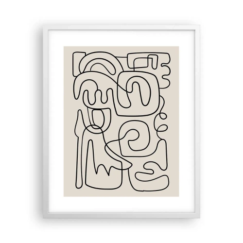 Affiche dans un cadre blanc - Poster - Suivez les indices - 40x50 cm