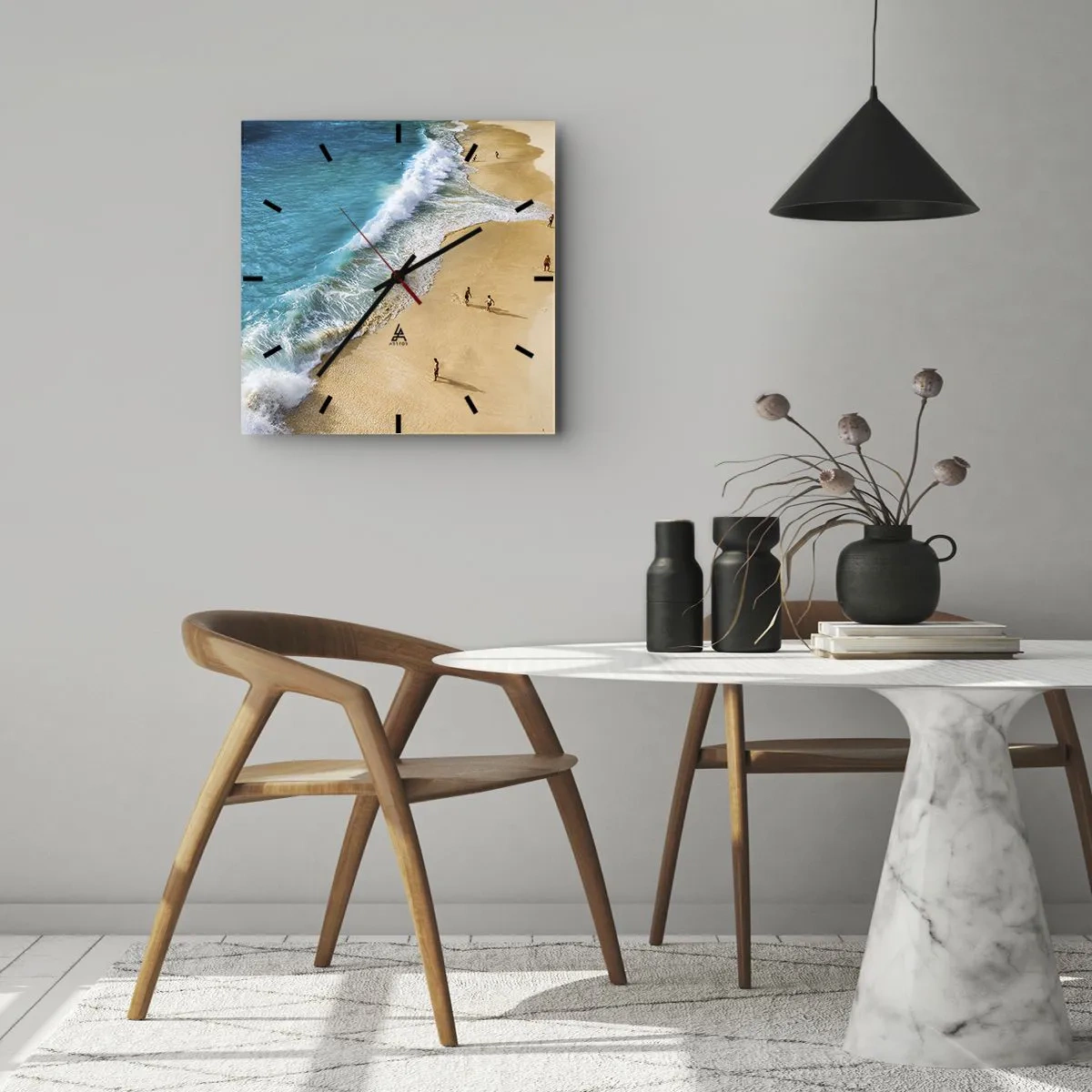 Horloge murale - Pendule murale - Et ensuite le soleil, la plage… - 30x30 cm