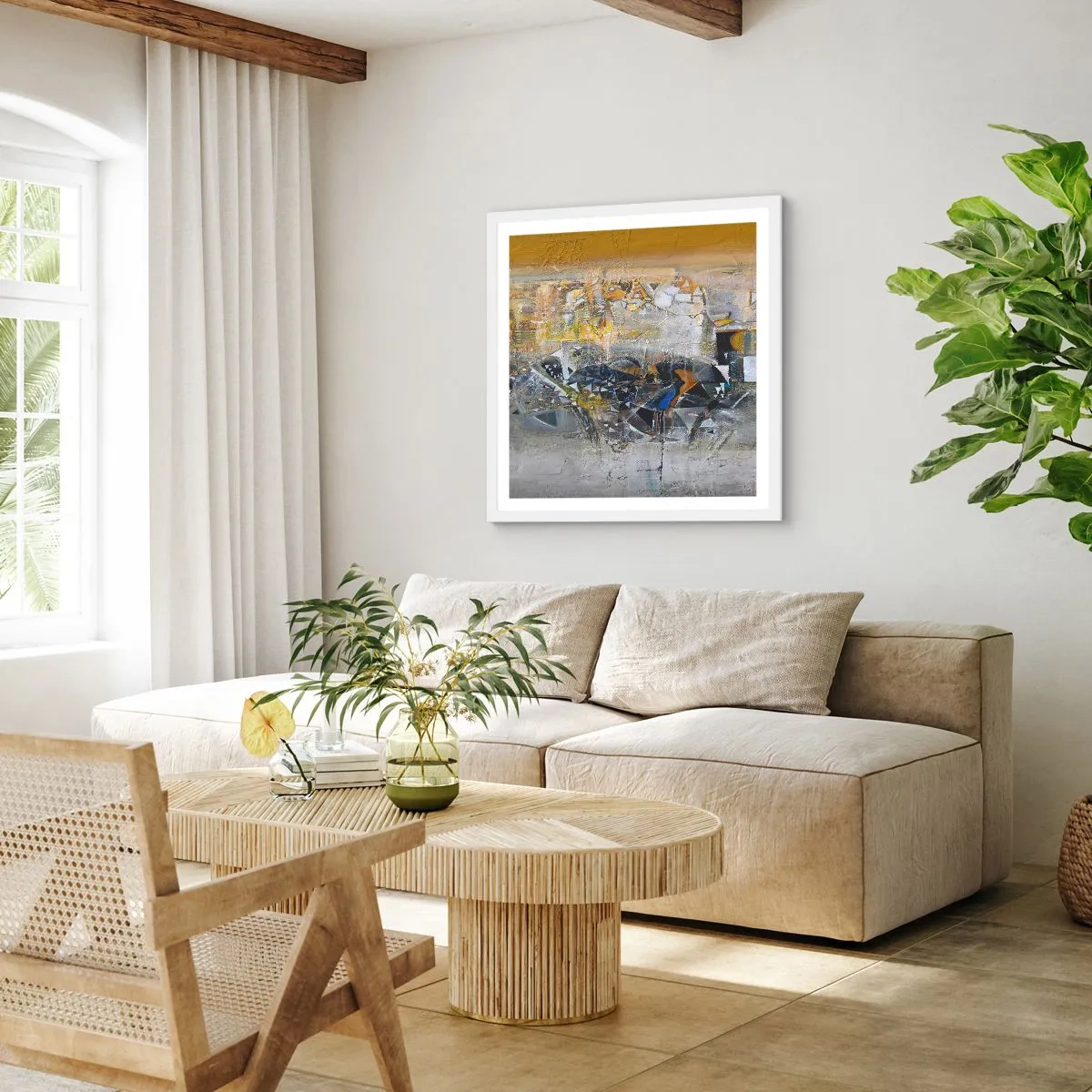 Affiche dans un cadre blanc - Poster - Tout se met en place - 40x40 cm