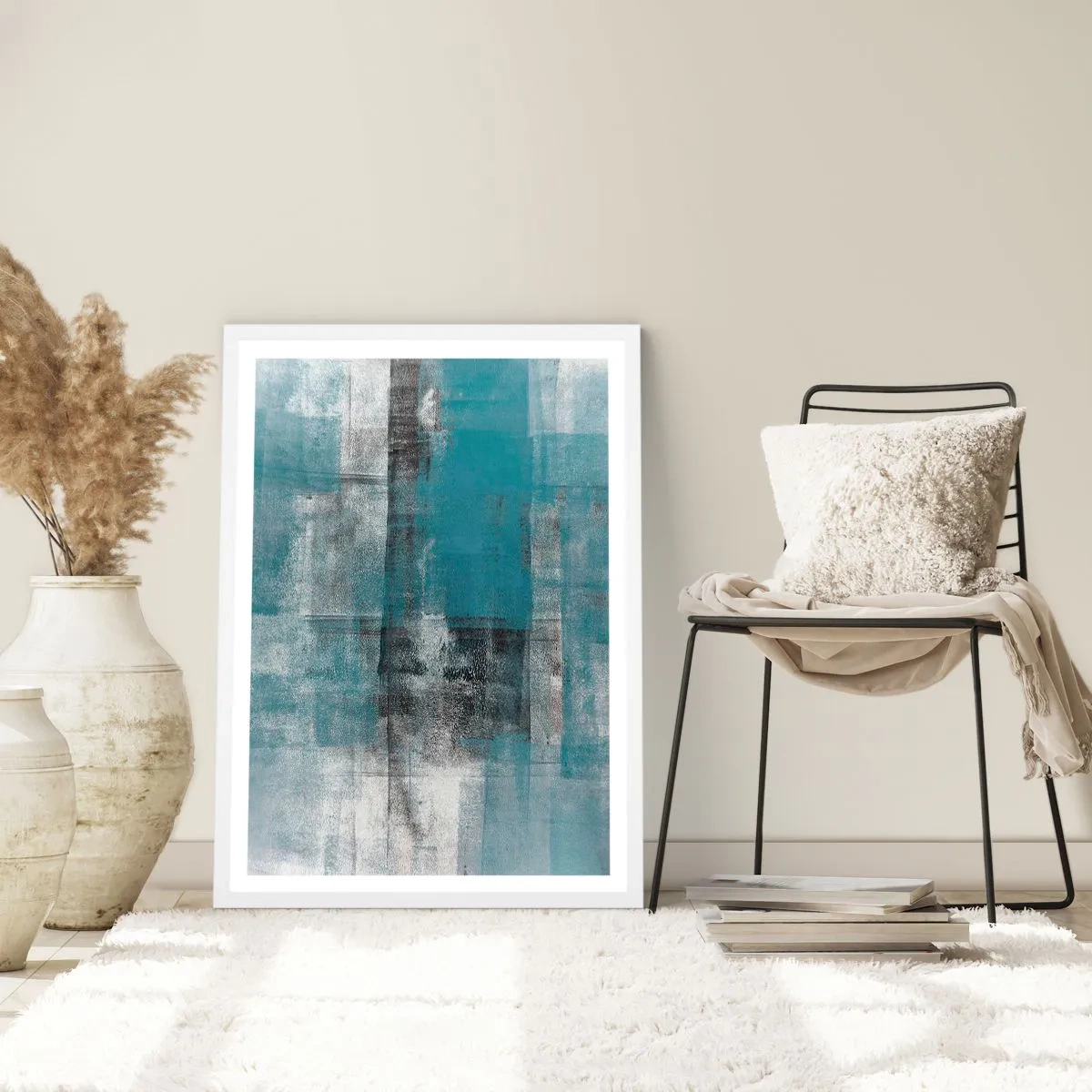 Affiche dans un cadre blanc - Poster - Eau et air - 50x70 cm