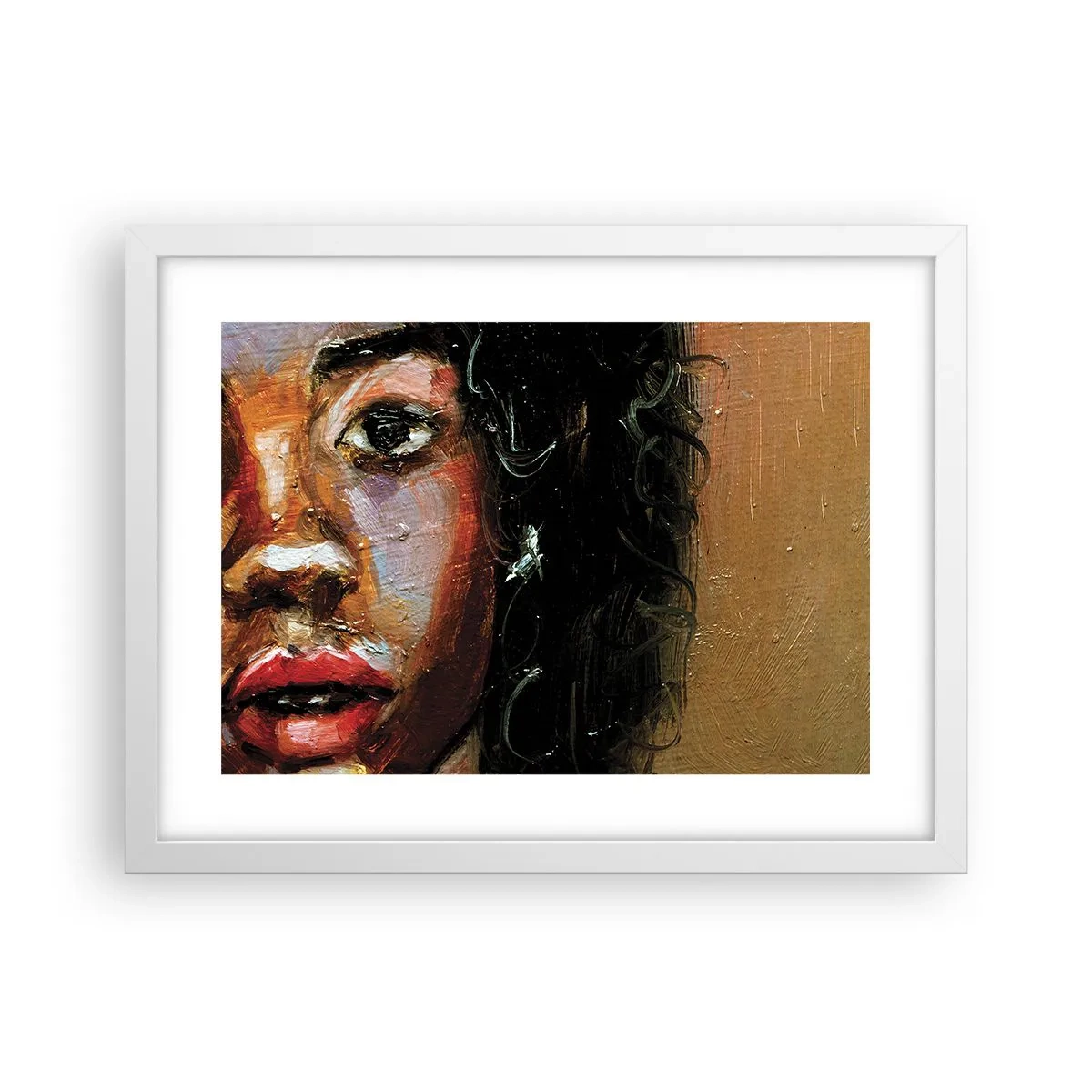 Affiche dans un cadre blanc - Poster - Noir et brillant - 40x30 cm