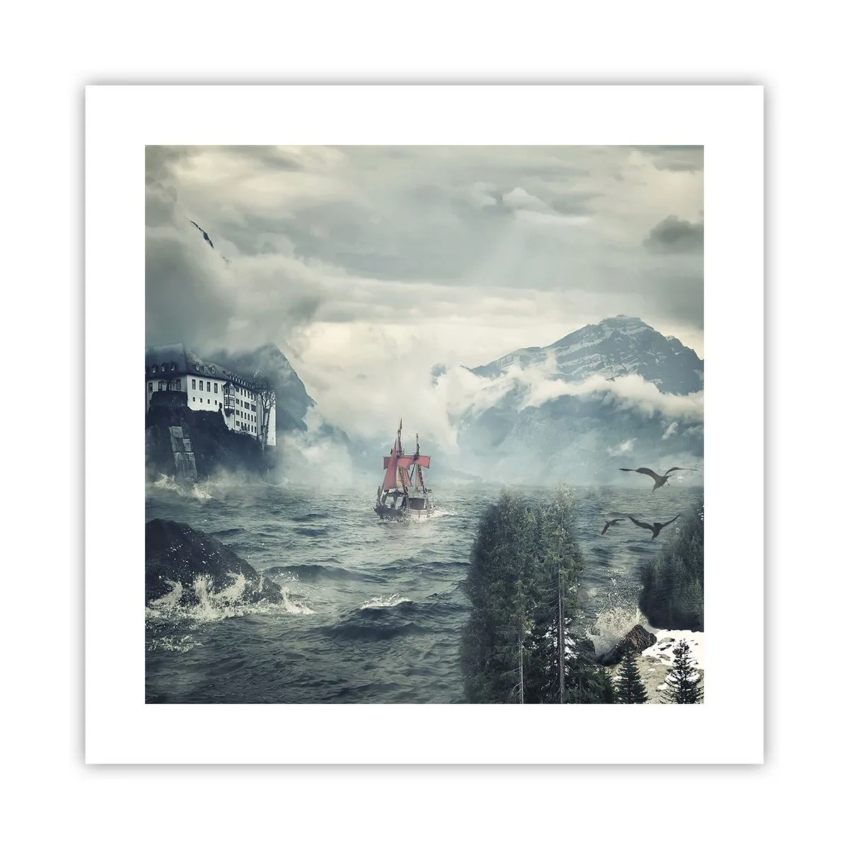 Affiche - Poster - Dans l'eau magique - 40x40 cm