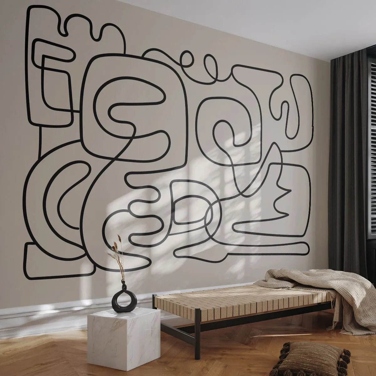 Papier Peint Photo Premium Sand - Suivez les indices - Abstraction, Morceau, Linéaire - 300x210 cm