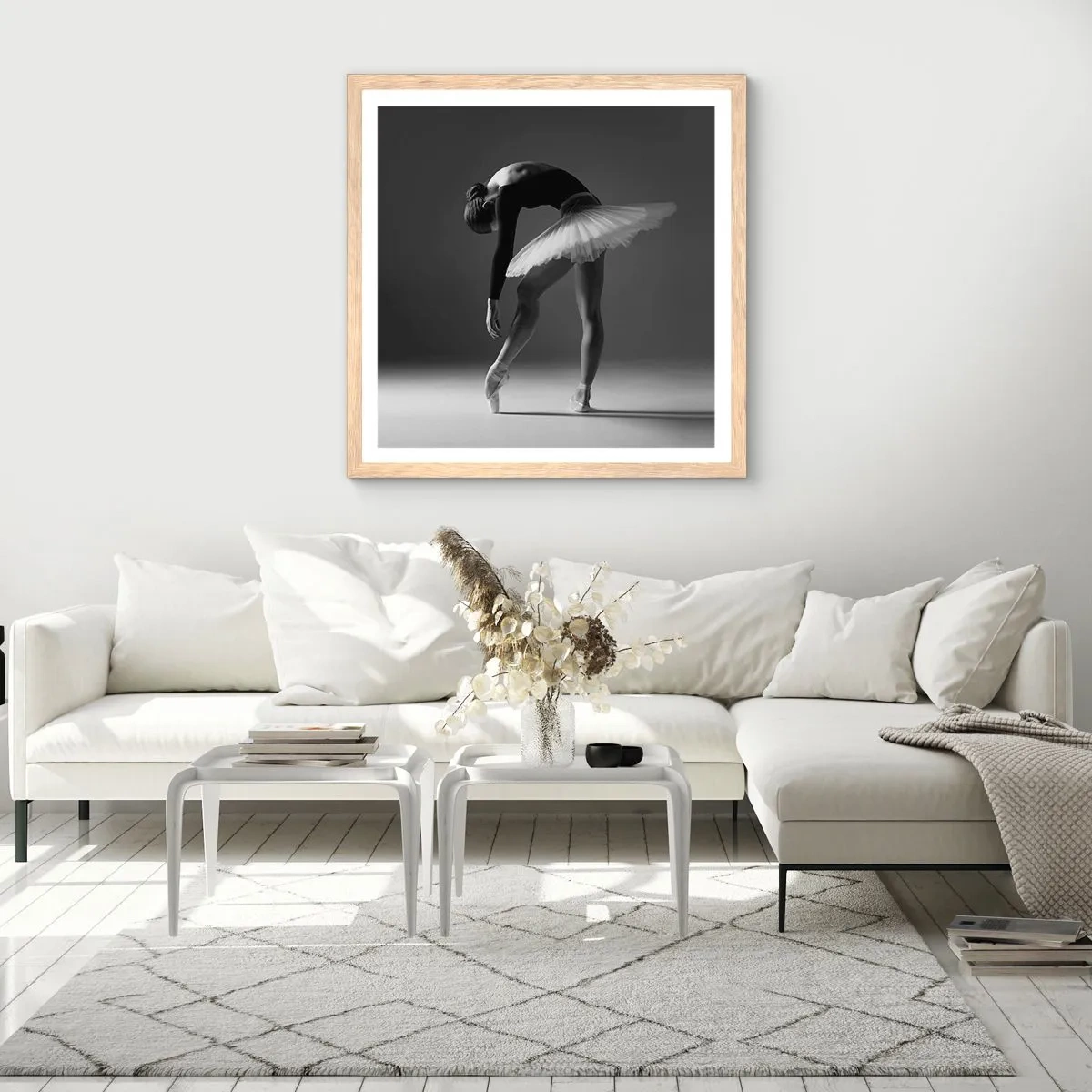 Affiche dans un chêne clair - Poster - Belle ballerine - 30x30 cm