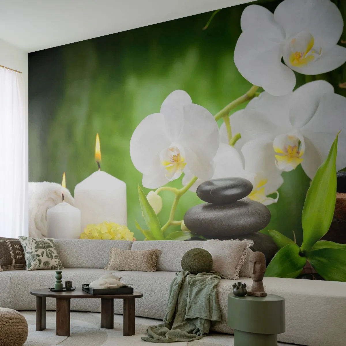 Papier Peint Photo Standard Eco - Doux, floral, toucher délicat - Fleurs, Orchidée, Orchidée - 200x140 cm