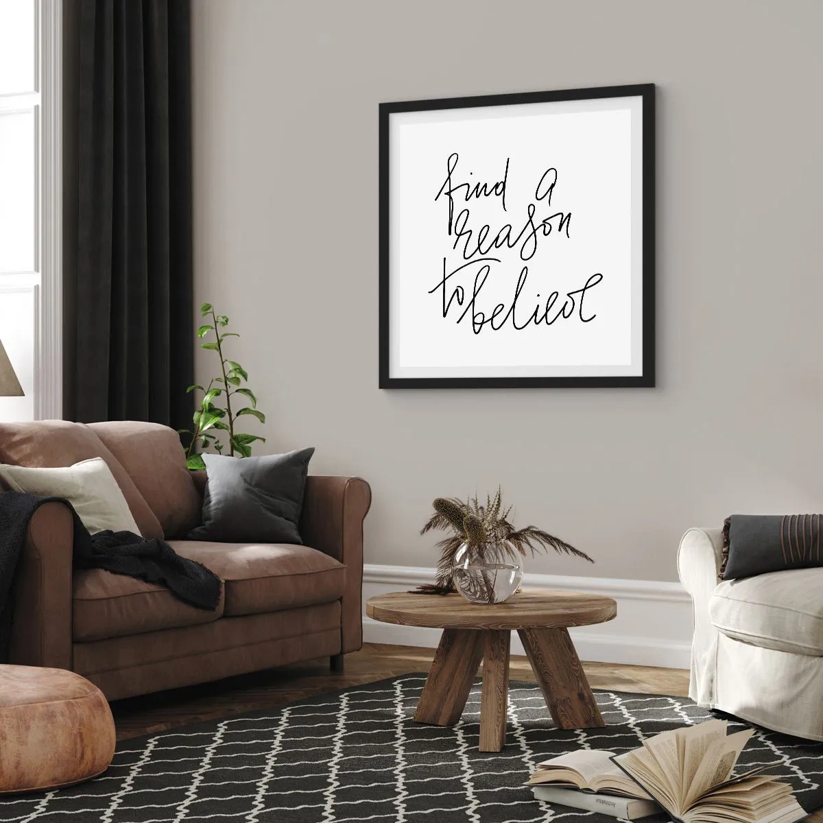 Affiche dans un cadre noir - Poster - C'est possible - 40x40 cm