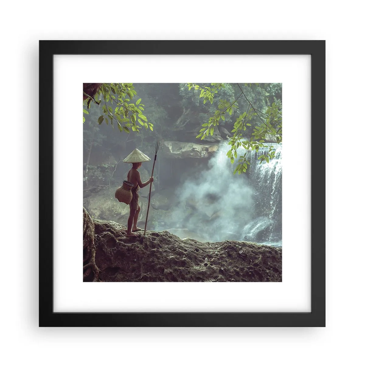 Affiche dans un cadre noir - Poster - Lier d'amitié avec la nature - 30x30 cm