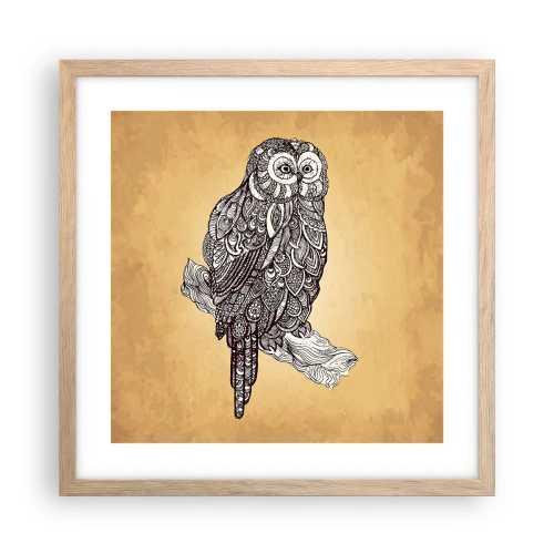 Affiche dans un chêne clair - Poster - Ornements complexes de sagesse - 40x40 cm