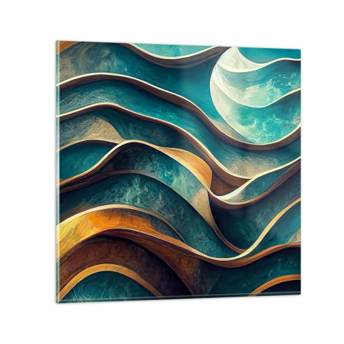 Impression sur verre - Image sur verre - Méandres de bleu - 50x50 cm