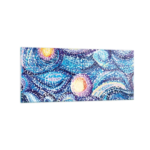 Impression sur verre - Image sur verre - Une interprétation artistique du ciel étoilé dans le style de Van Gogh - 120x50cm - D'après un tableau de van Gogh - Décoration murale moderne pour le salon et la chambre ARTTOR