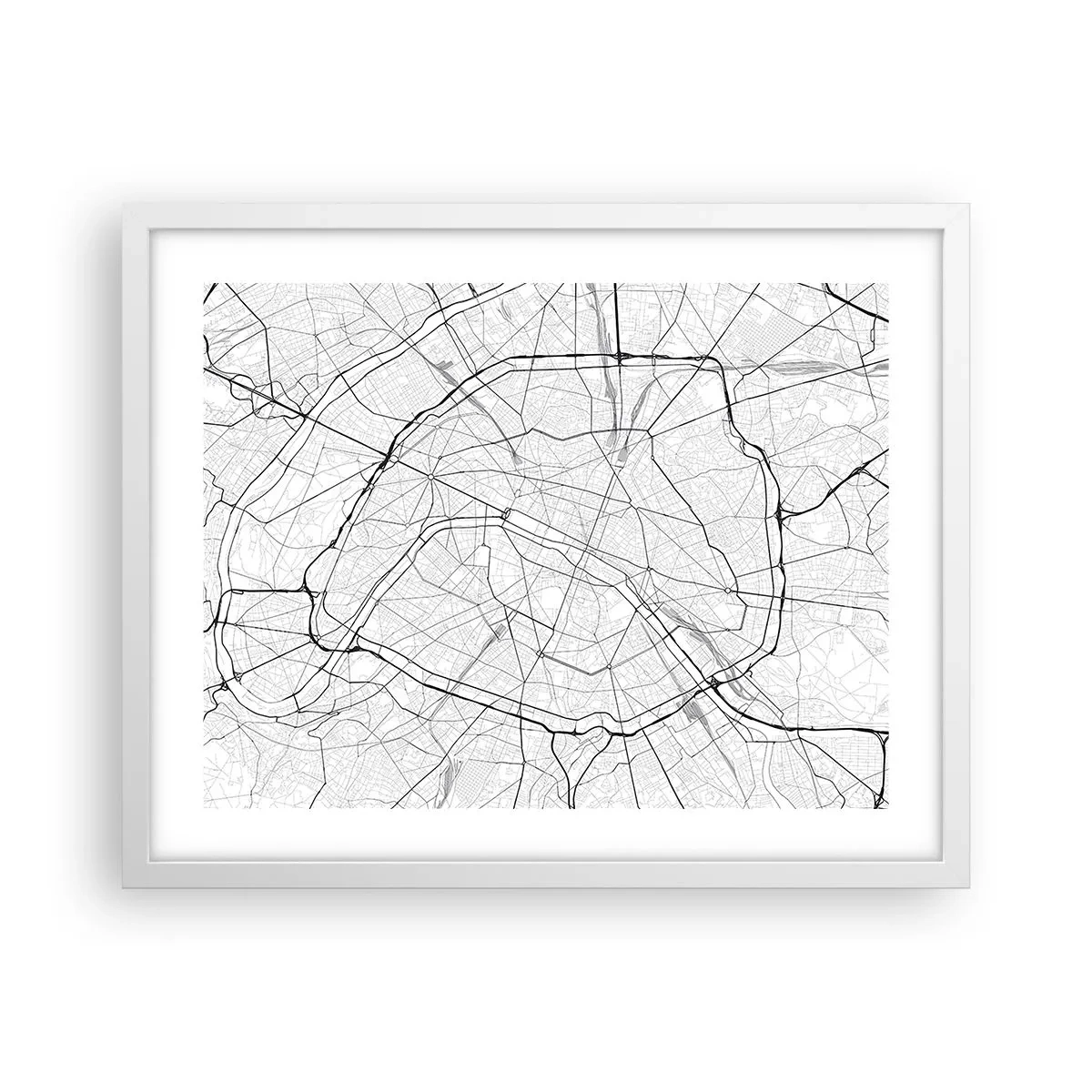 Affiche dans un cadre blanc - Poster - Fleur de Paris - 50x40 cm