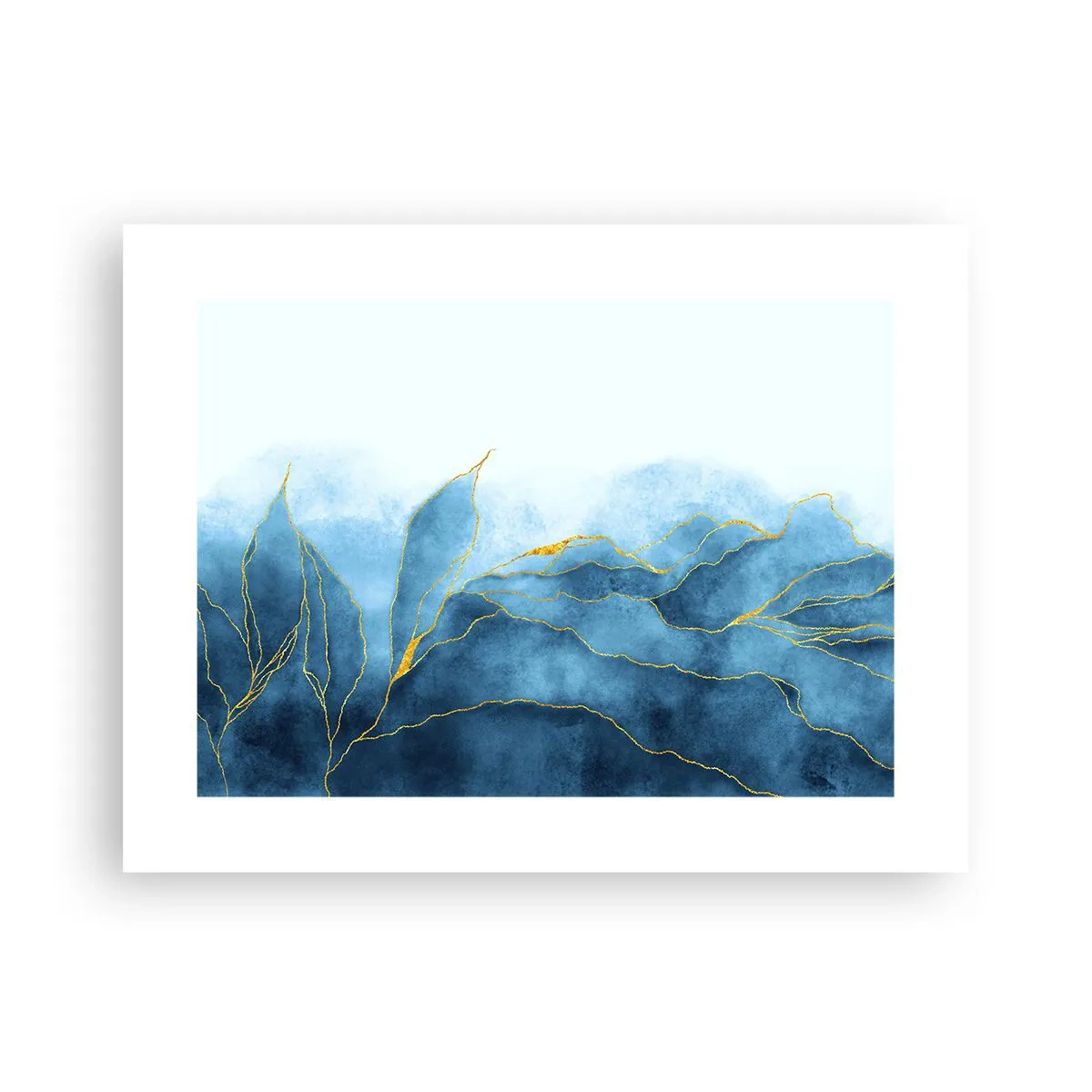 Affiche - Poster - Bleu doré - 40x30 cm